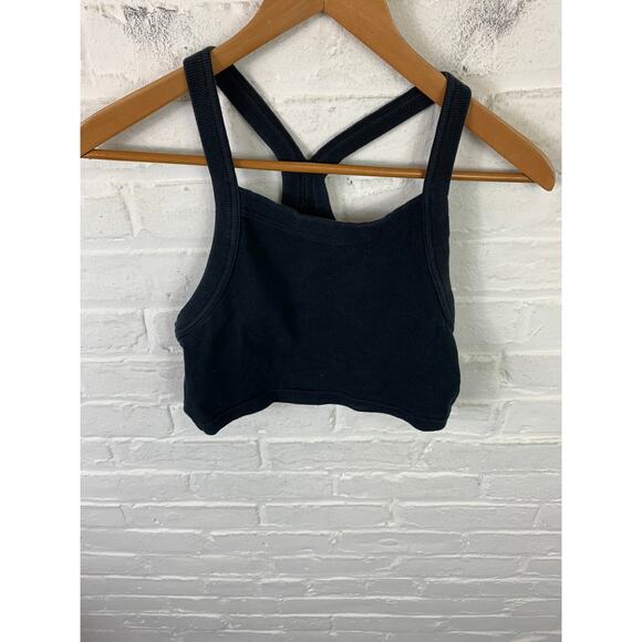 Aritzia Tna Women's Racerback Bralette Cropped Tank Top Sleeveless Black Size M - Picture 1 of 5